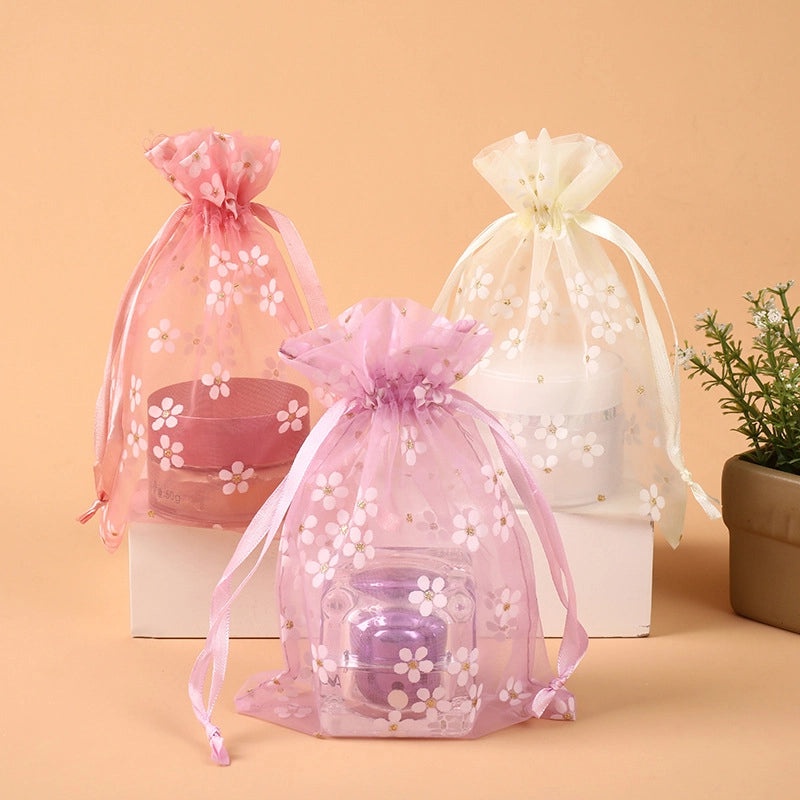 20 Pieces Elegant Organza Flower Gift Bags for Wedding Party Favor | Party Supplies & Gift Packaging