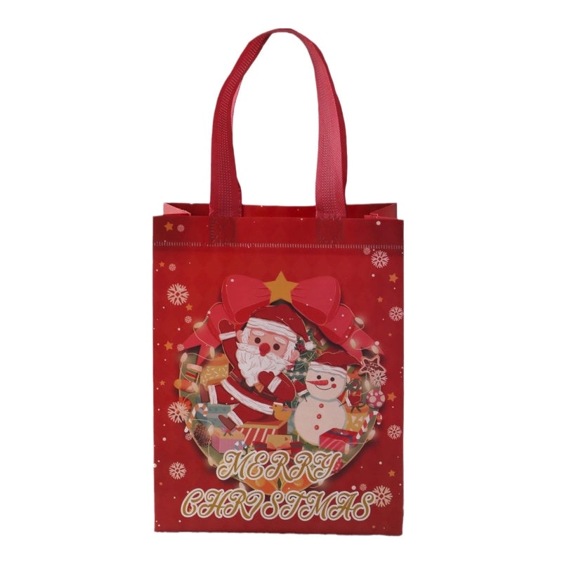 Festive Christmas Tree and Santa Claus Nonwoven Gift Bags for Party Favors|Holiday Party Supplies