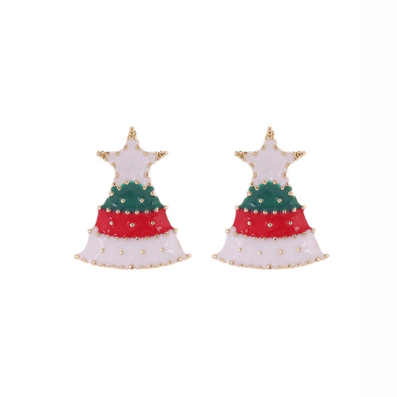 Christmas Cute Minimalist Alloy Christmas Tree Santa Claus Snowman Party Festival Decoration|Holiday Jewelry Accessories
