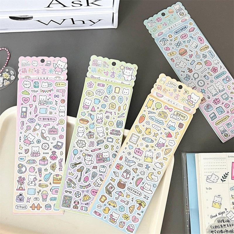 Cute Animal PVC Learning Stickers 1 Piece Self-Adhesive Decorative Decals|Home & Office Decor