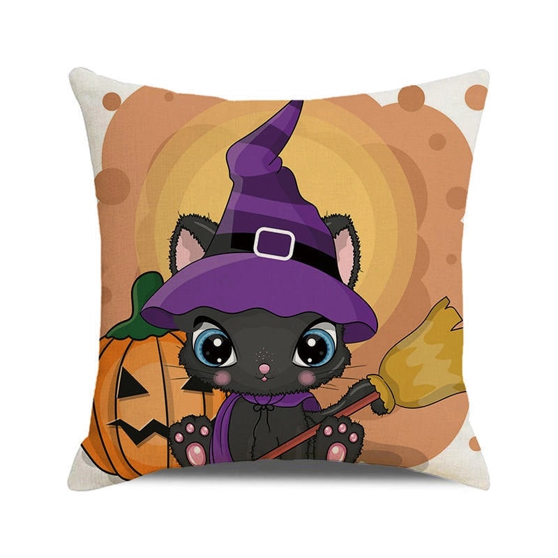Halloween Cartoon Letter Dog Cat Plush Pillow Cushion for Couch Sofa|Home Decor