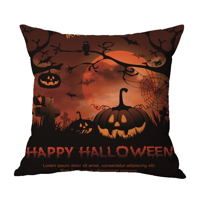 Halloween Punk Skull Linen Pillow Covers for Couch Sofa Decorative Throw Pillowcases|Home Decor & Pillows