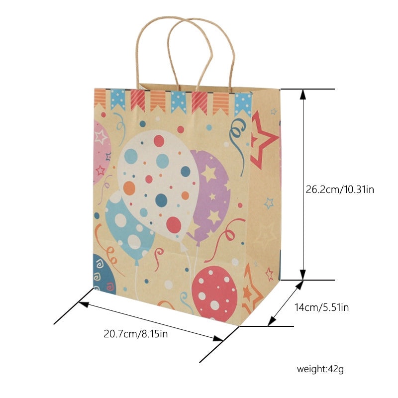 Cute Cartoon Birthday Paper Gift Bags 12 Pieces | Party Supplies