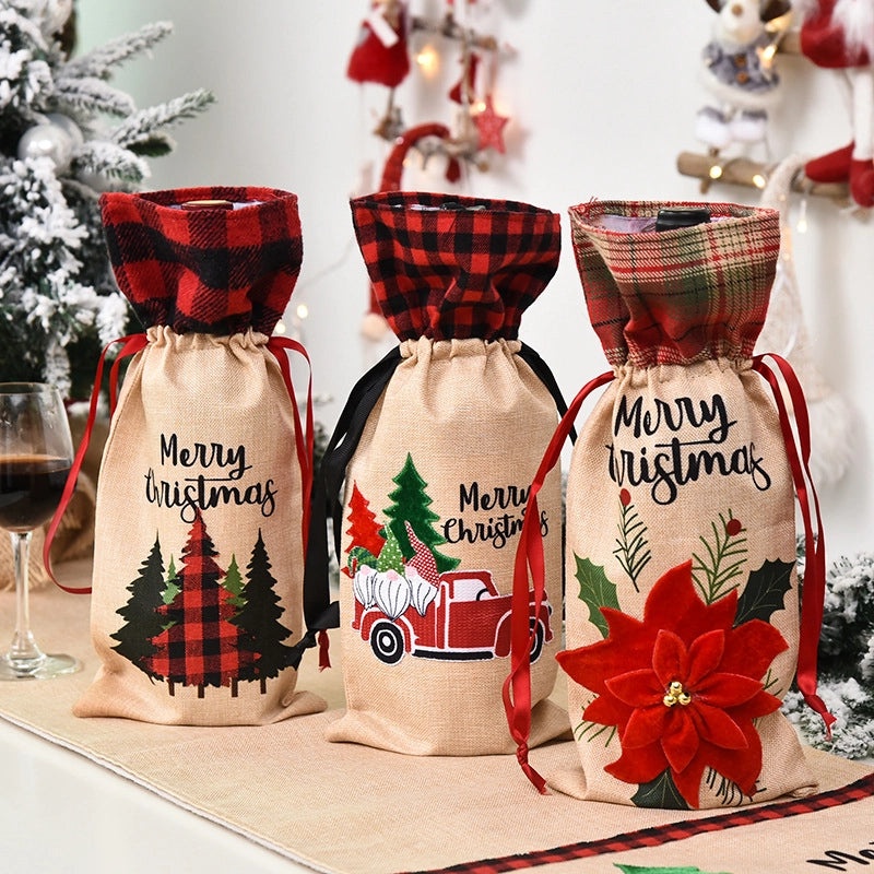 Creative Christmas Wine Bottle Bag for Elderly Dining Table Decoration | Home & Kitchen Decorations