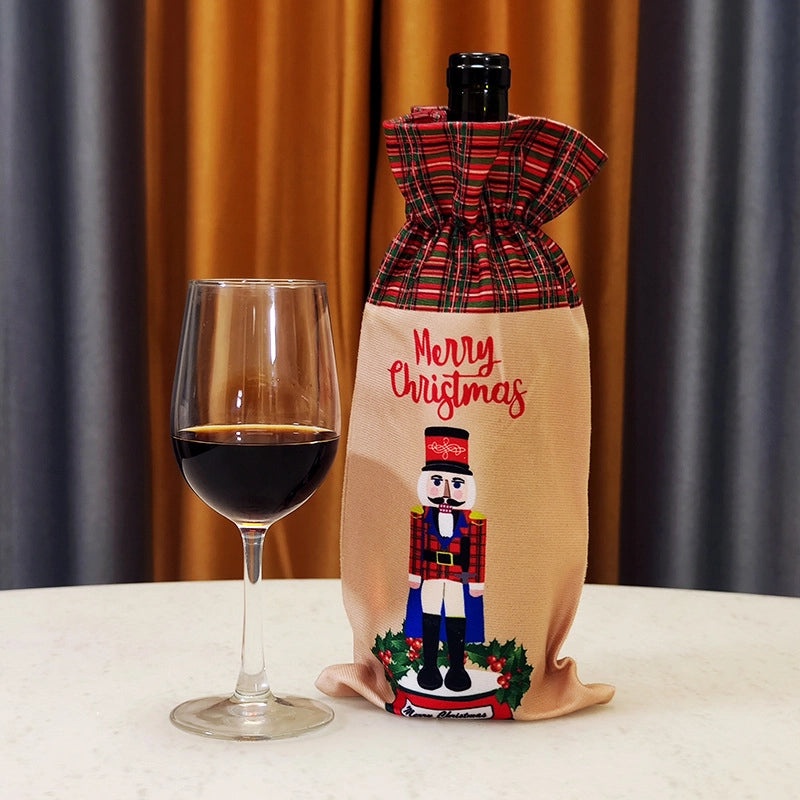 Creative Red Flower Wine Bottle Cover Christmas Decorations Hot Selling|Home & Kitchen Decorations