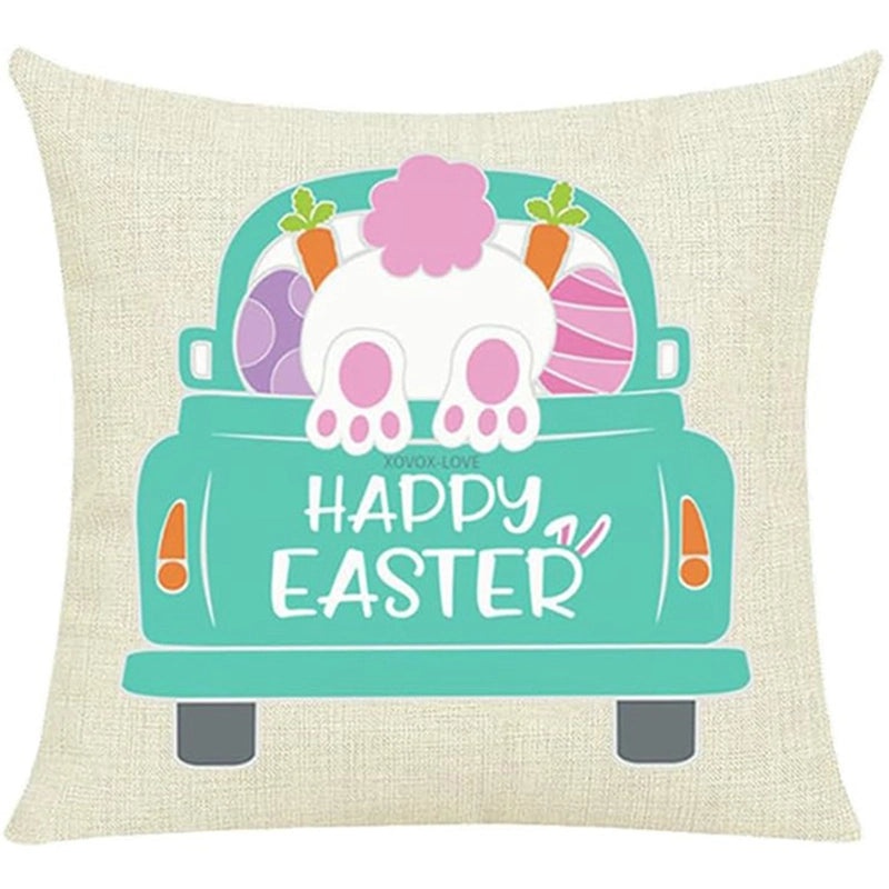 Cute Easter Rabbit Linen Pillow Covers for Couch Sofa Decor | Home Decor Bedding & Pillows
