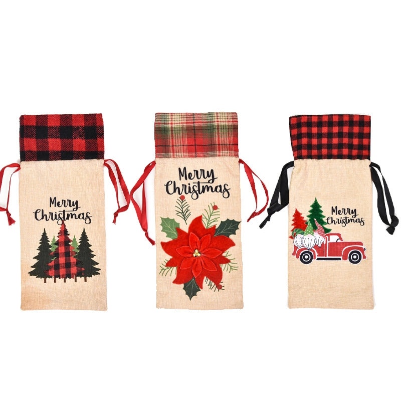 Creative Christmas Wine Bottle Bag for Elderly Dining Table Decoration | Home & Kitchen Decorations