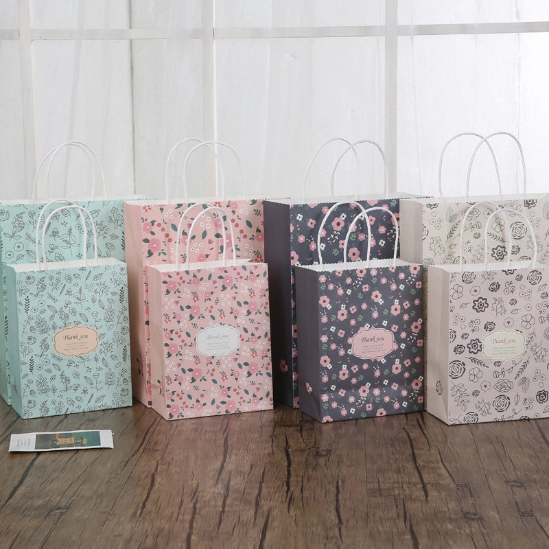 Thanksgiving Floral Paper Gift Bags with Rustic Pastoral Design|Gift Bags