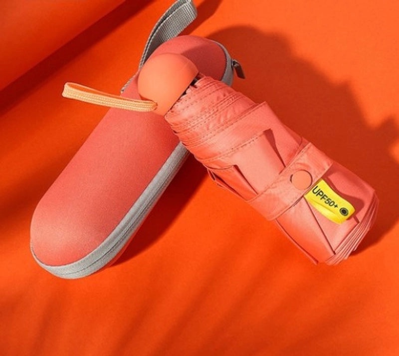 Mini Five-Fold Compact Umbrella | Portable Sun Shade Pocket Umbrella for Sun Protection with Custom Logo | Gifts & Promotional Products