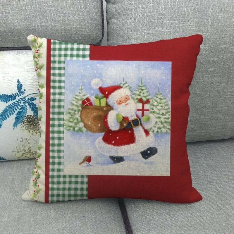 Festive Cartoon Linen Pillow Covers for Couch & Sofa|Home Decor & Pillows