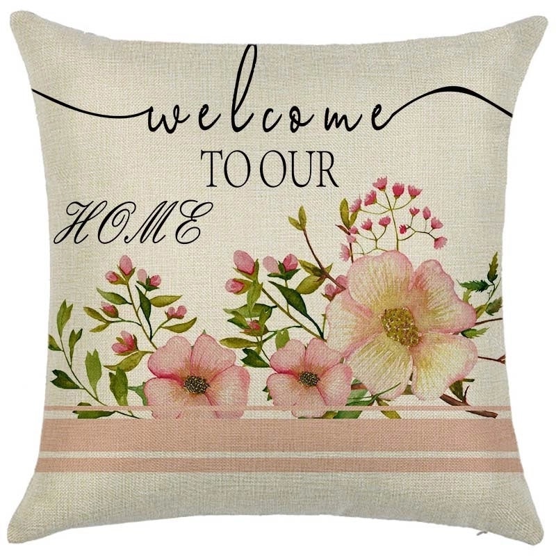 Rustic Floral Linen Pillow Covers | Home Decor & Bedding