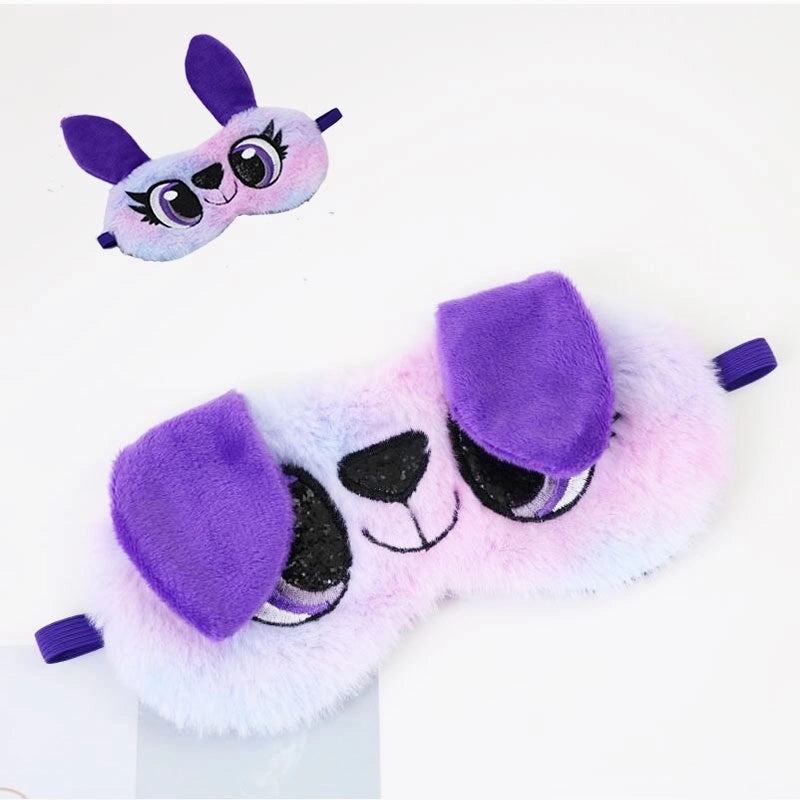 Adorable Cartoon Cotton Plush Satin Sleep Mask | Sleep Accessories