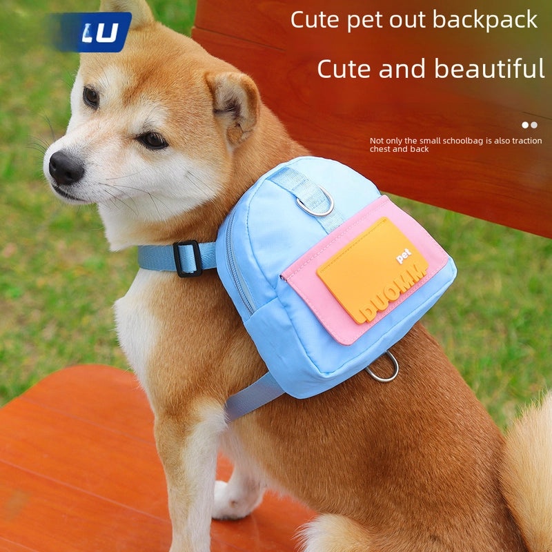 Cartoon Dog Backpack for Pets Outdoor Travel Small Schoolbag Lightweight Pet Supplies|Pet Accessories
