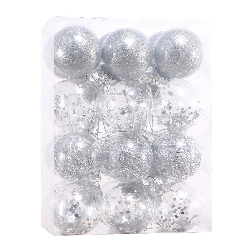 Set of 24 Transparent Plastic Christmas Balls 6cm & 8cm | Christmas Tree Decorations | Holiday Ornaments | Xmas Pendants | Festive Decor | Christ