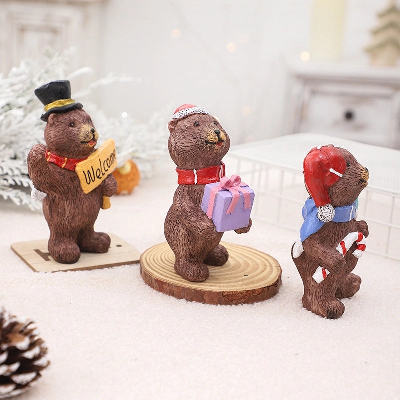 Christmas Nordic Cute Bear Resin Ornament Holiday Decoration|Home Decor Ornaments