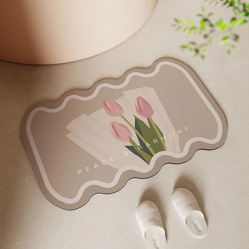 Absorbent Diatom Mud Bathroom Mat Non-Slip Quick-Dry Door Rug for Toilet Home Use|Bathroom Accessories