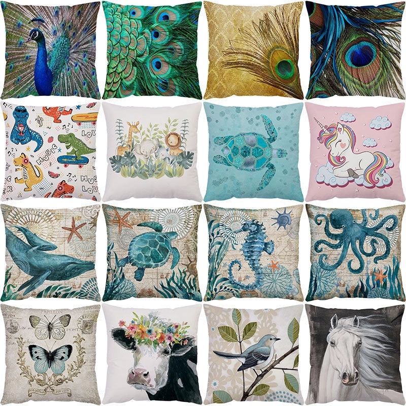 Adorable Animal & Butterfly Flannel Pillow Covers for Couch Sofa Decoration|Home Decor Pillows