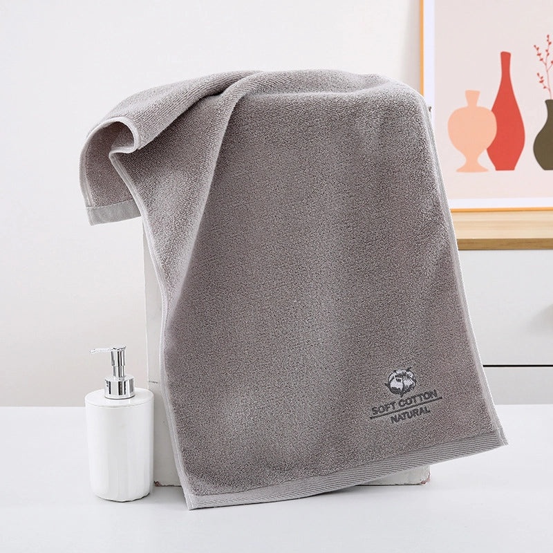 Pure Cotton Thickened Adult Face Towel with Watergrain Texture and Embroidered Logo|Home & Living Towels
