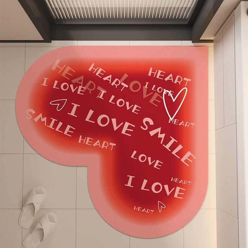 Elegant Heart-Shaped Diatomaceous Earth Bath Floor Mat Non-Slip Quick-Dry Absorbent Mat|Home & Living Bath Accessories