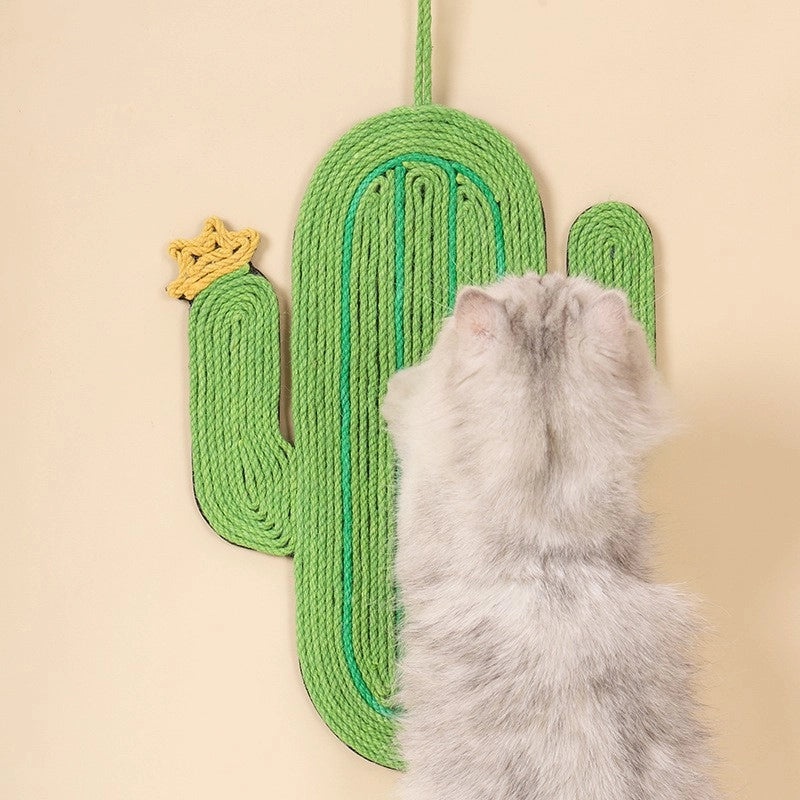 Cactus-shaped Sisal Cat Scratching Pad Anti-Slip Sofa Protector Cat Claw Grinder Toy|Pet Supplies Cat Accessories