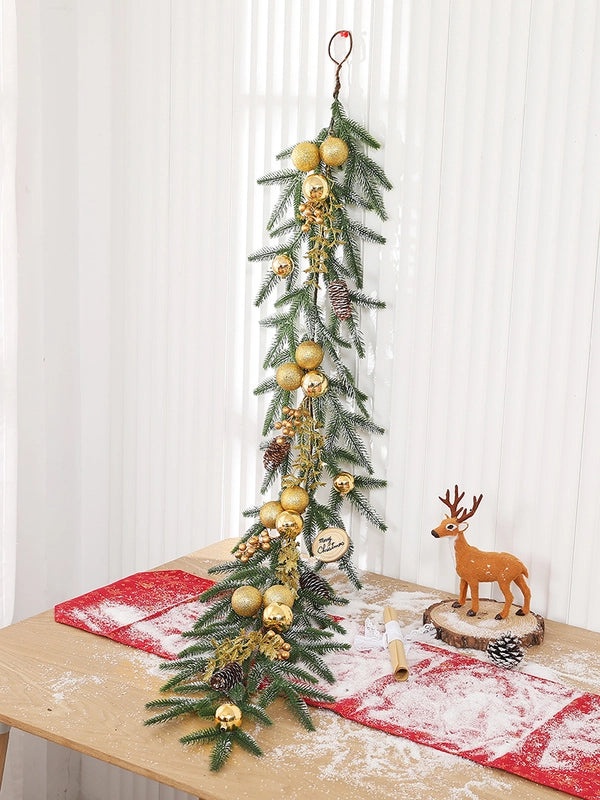 2022 New Christmas Golden Rattan Garland Door and Wall Hanging Decoration Fast Delivery|Home Decor & Holiday Decorations