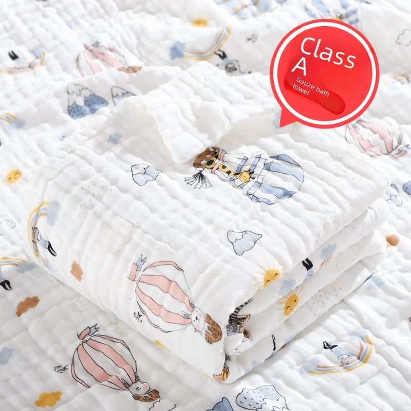 Newborn Cotton Six-layer Gauze Bath Towel Soft Baby Bath Swaddle Wrap|Baby Bath & Towels