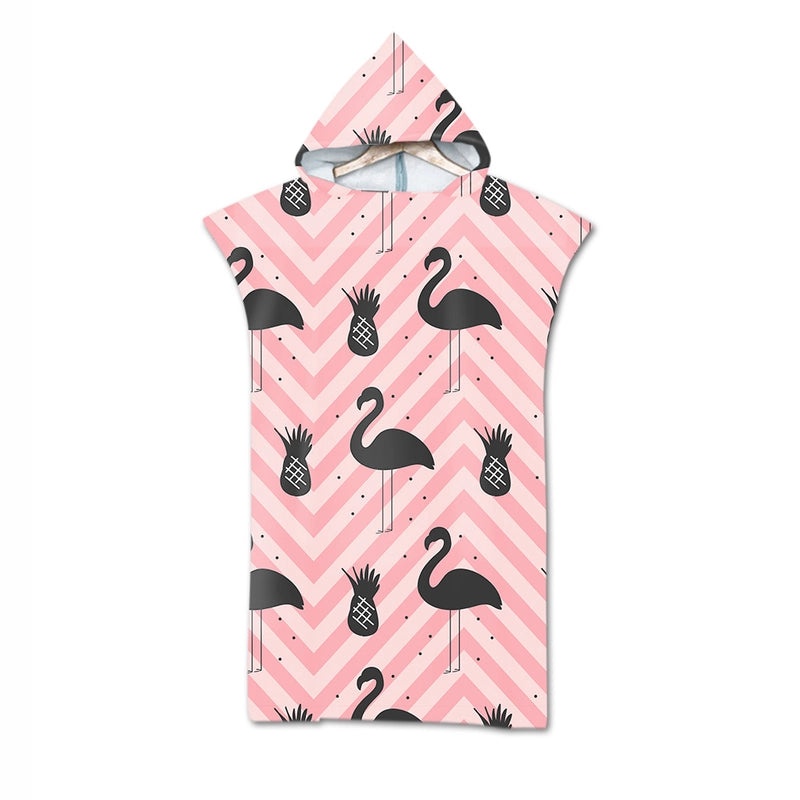 Geometric Print Hooded Beach Towel for Adults Soft Absorbent Cloak Bath Towels|Bath & Beach Towels