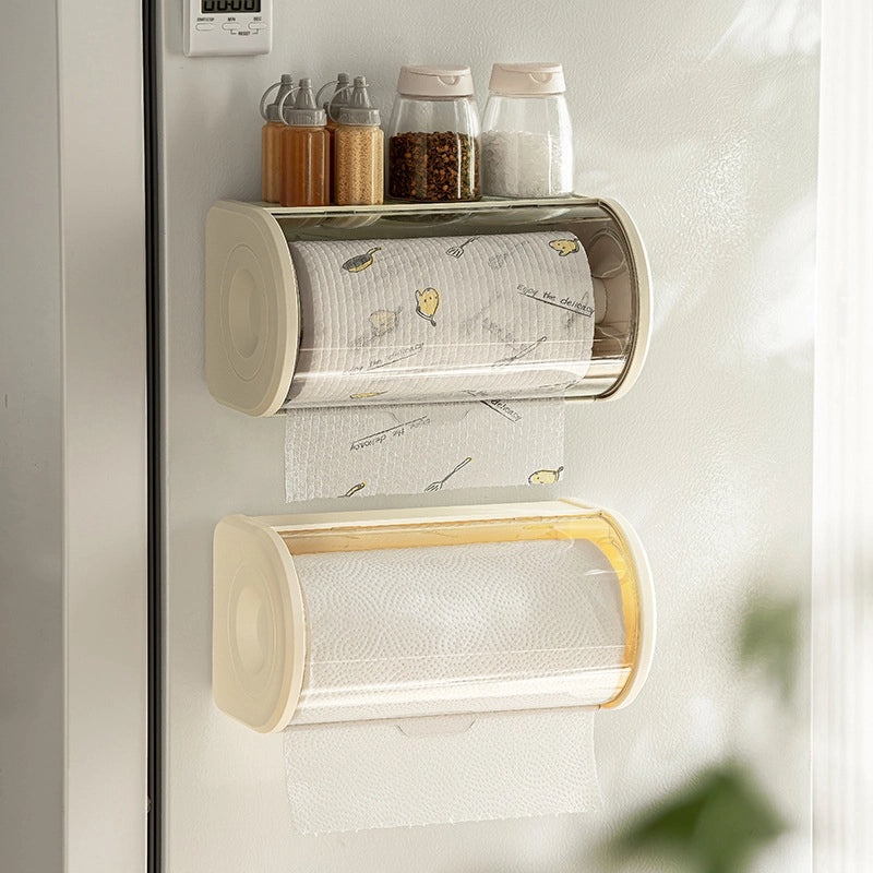 Wall-mounted Kitchen Tissue Holder with Lid Dustproof Toilet Paper Box for Home Bathroom|Home & Kitchen Storage