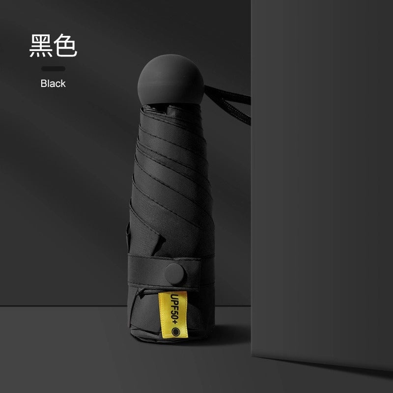 Contrast Color Folding Umbrella UV Protection Five-Rib Lightweight Compact Rain and Sunshade for Women|Umbrellas & Rain Gear