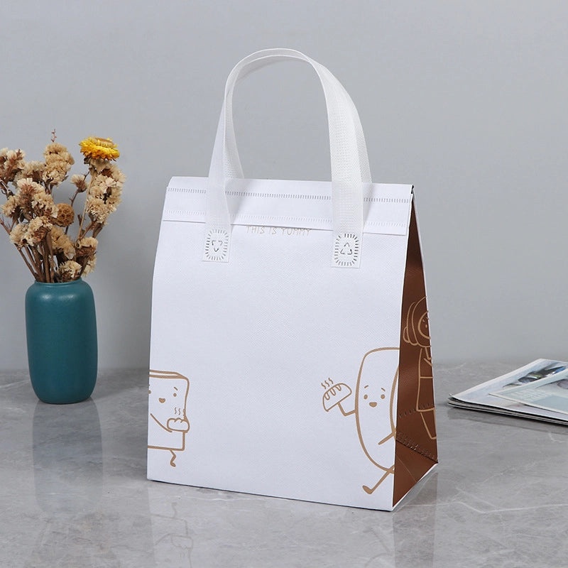 Minimalist Modern Letter Cake Design Thermal Nonwoven Tote Bag|Fashion Accessories Bags
