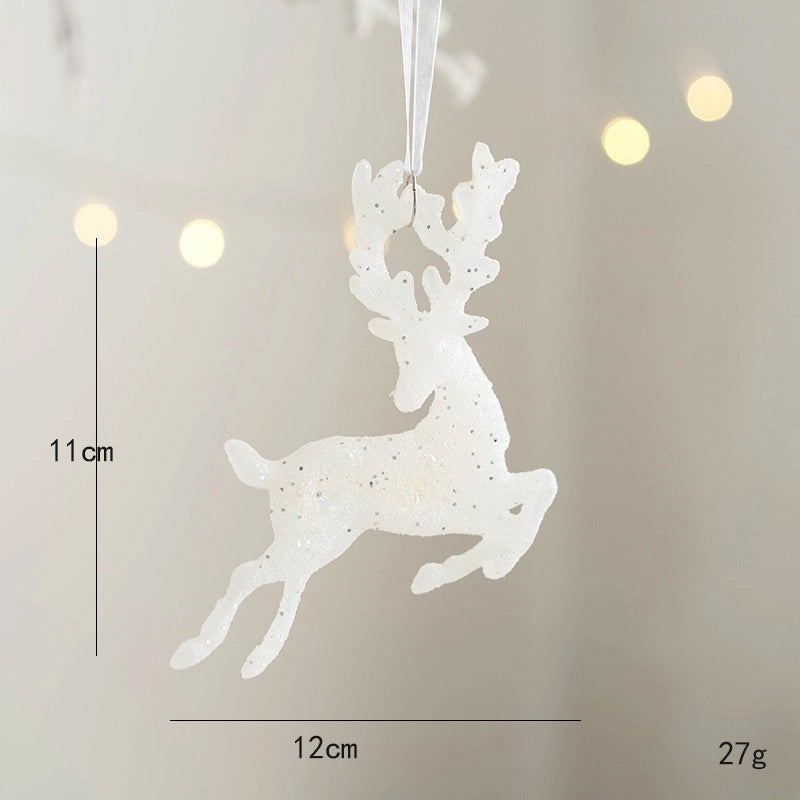 Milky Garden Glitter Christmas Tree Pendant Snowflake Star Angel Garland Hanging Ornament|Christmas Decorations