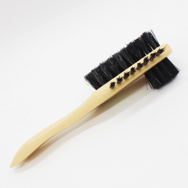 Wooden Handle Shoe Brush with Beech Wood and Horsehair for Leather and Suede Polishing | Shoe Care & Cleaning Tools