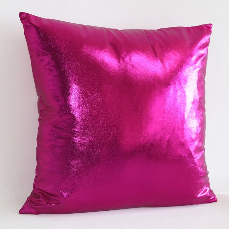 Elegant Solid Color PU Leather Spandex Bronze Pillow Covers for Couch Sofa Decor | Home Decor