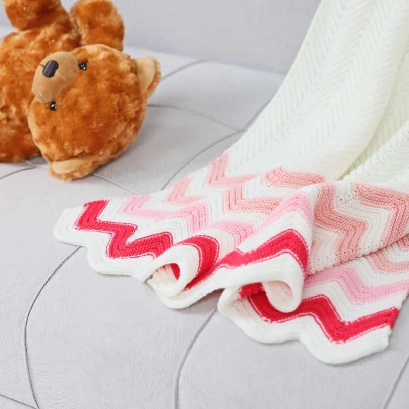 Cute Heart Stripe Acrylic Blanket for Cozy Bedding|Home & Living Bedding
