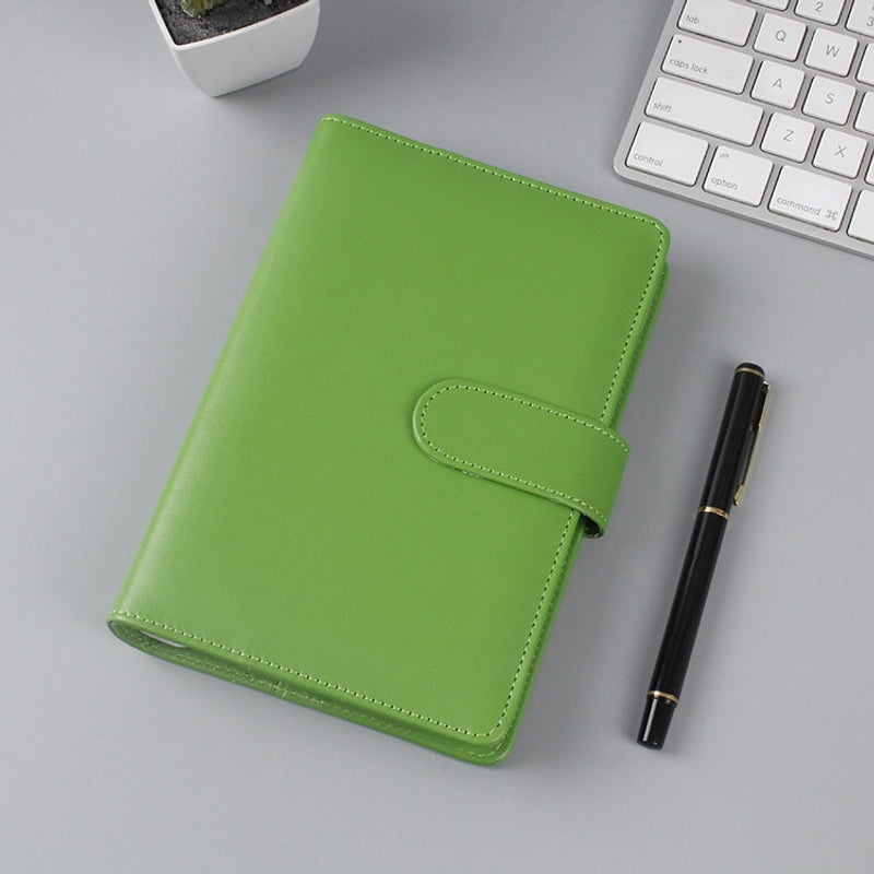 Solid Color Spiral Notebook with PU Leather Cover for School Learning|Stationery & Office Supplies