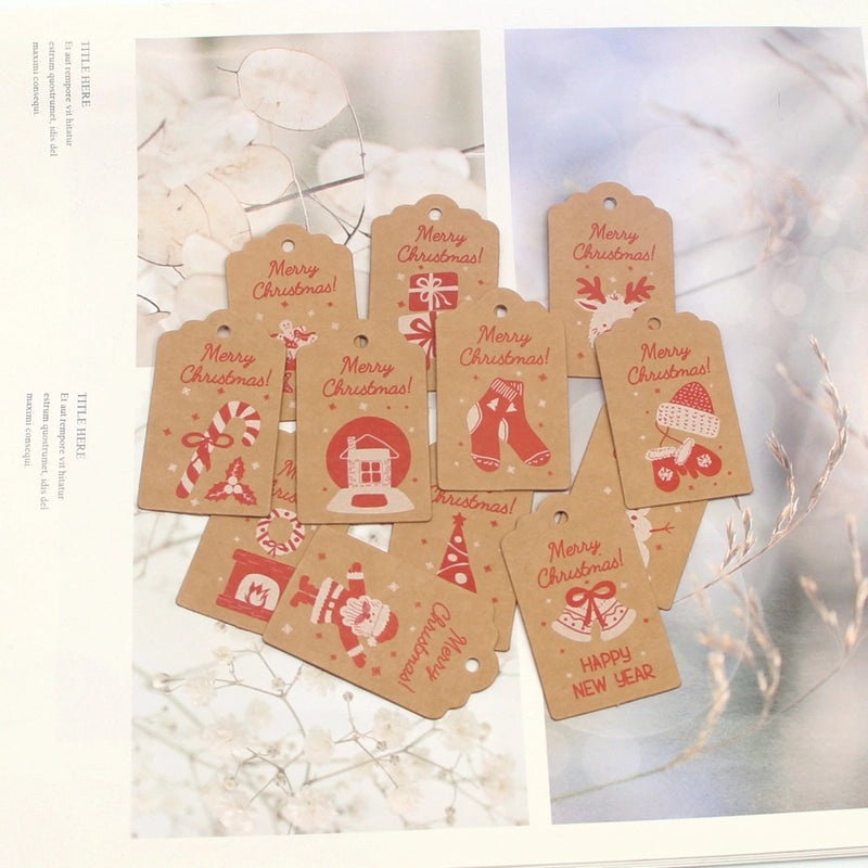 100 PCS Christmas Jewelry Packaging Cards Minimalist Letter Design|Jewelry Packaging Supplies