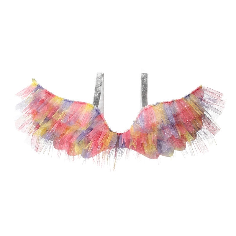 Rainbow Angel Wings for Girls Back Decoration Kids Princess Fairy Costume Props Small Accessories|Children's Dress Up & Role Play Accessories