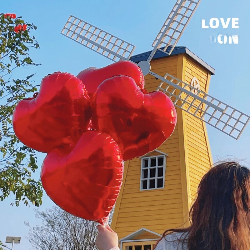 18 Inch Heart-Shaped Aluminum Foil Balloon for Wedding Valentine’s Day New Year Decoration | Party Supplies & Balloons