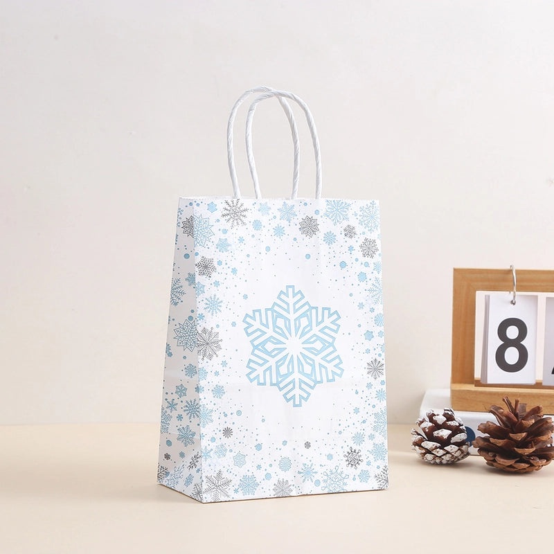 Christmas Snowflake Kraft Paper Gift Bags Cartoon Festival Party Favor Bags|Party Supplies