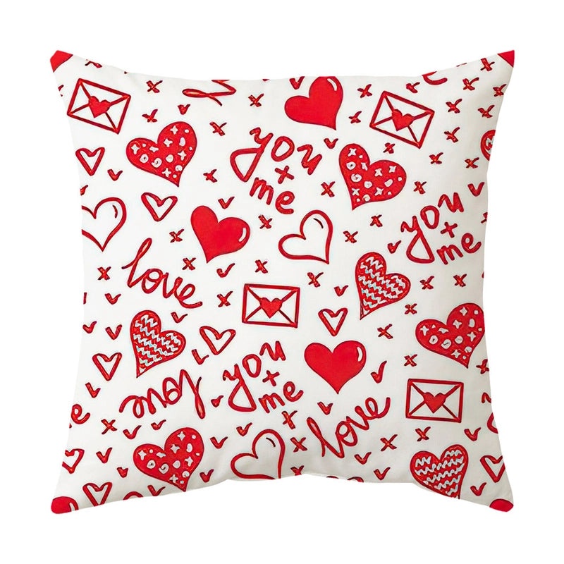 Valentine's Day Romantic Letter Landscape Plush Pillow Covers for Couch and Sofa Decor | Home Decor