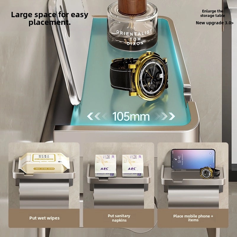 Wall-mounted Waterproof Toilet Paper Holder Punch-free Bathroom Tissue Box Organizer|Bathroom Accessories