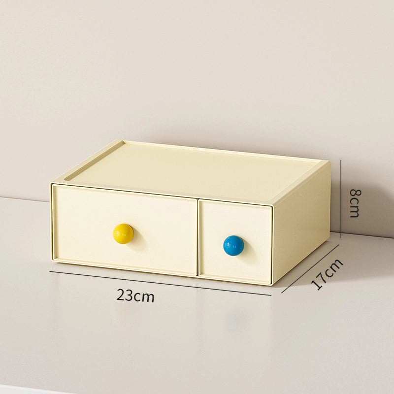 Dopamine Desk Organizer with Drawers Rubber Band Hairpin Jewelry Storage Box for Student Stationery | Desk Organizers