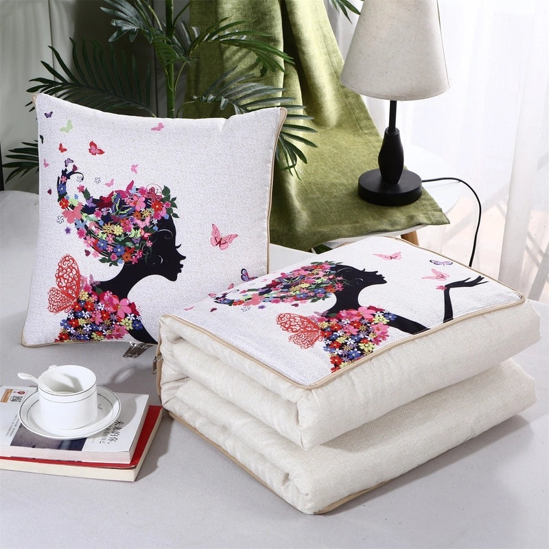 Custom Logo Pillow Quilt Dual-use Car Cushion & Sleeping Blanket Four-season Thin Blanket Gift Printing|汽车配件