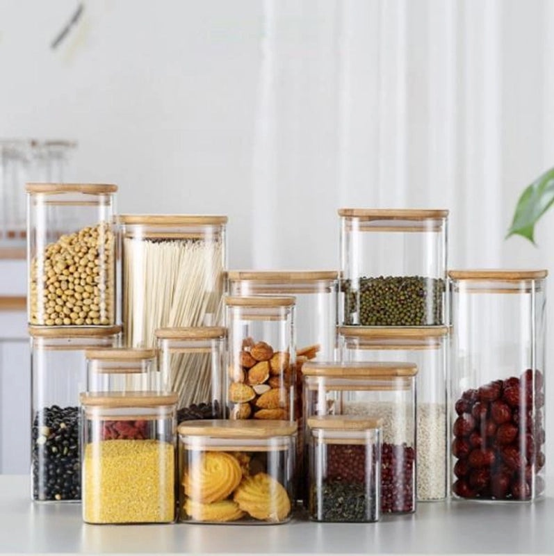 Minimalist Solid Color Wooden Glass Storage Box for Home Organization|Home Storage Containers