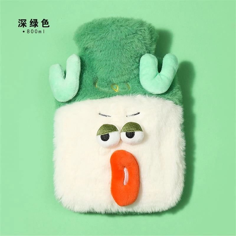 Plush Vegetable Hot Water Bottle Thickened Explosion-proof Soft Warm Belly Warmer for Baby Winter Use|Home & Living > Heating & Warmers