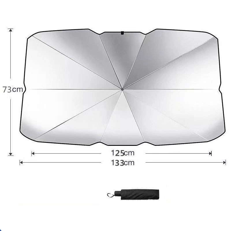 Car Sunshade Inner Umbrella Titanium Silver Telescopic Heat Insulation Windshield Cover|Car Accessories