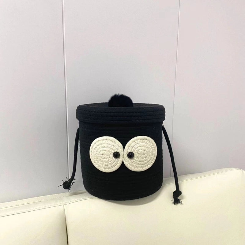 Adorable Cartoon Print Cotton Rope Storage Basket Organizer|Home Storage & Organization