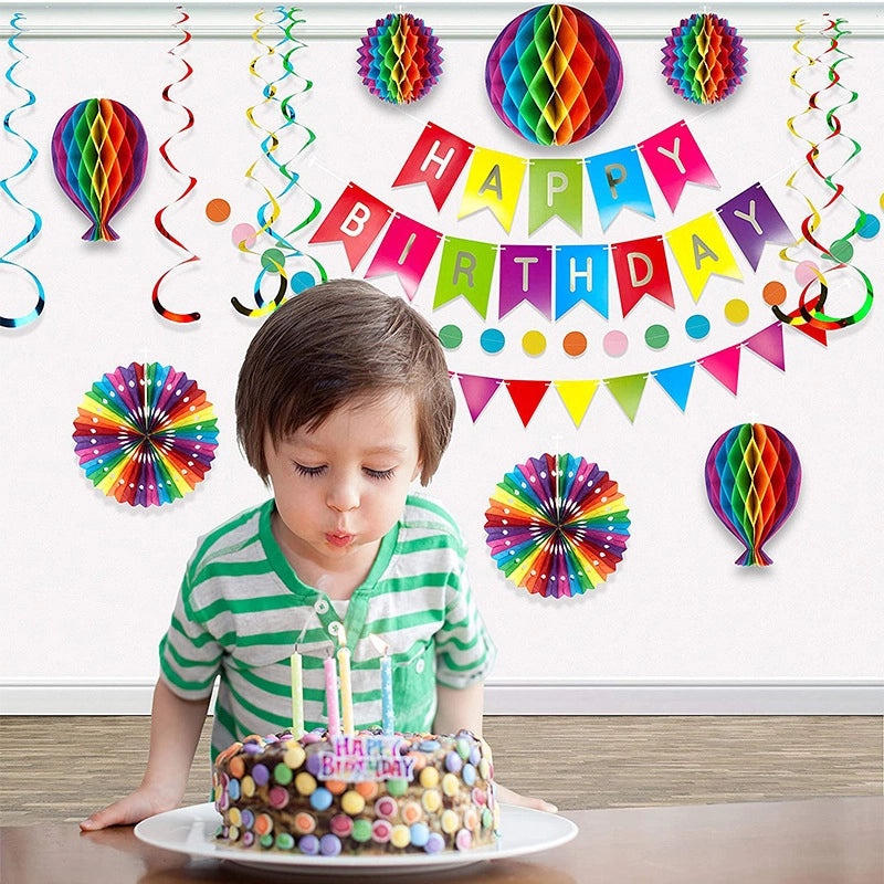 Birthday Party Letter Color Block Props IG Style Paper Decorations|Party Supplies