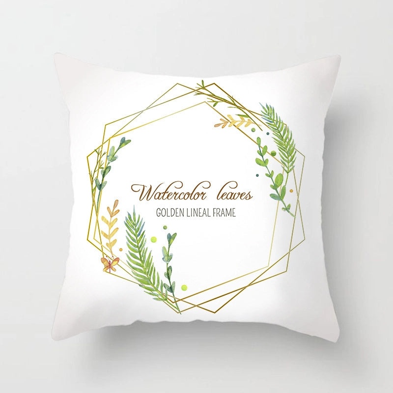Modern Pastoral Letter and Plant Linen Pillow Covers for Couch and Sofa Decor | Home Decor & Pillows