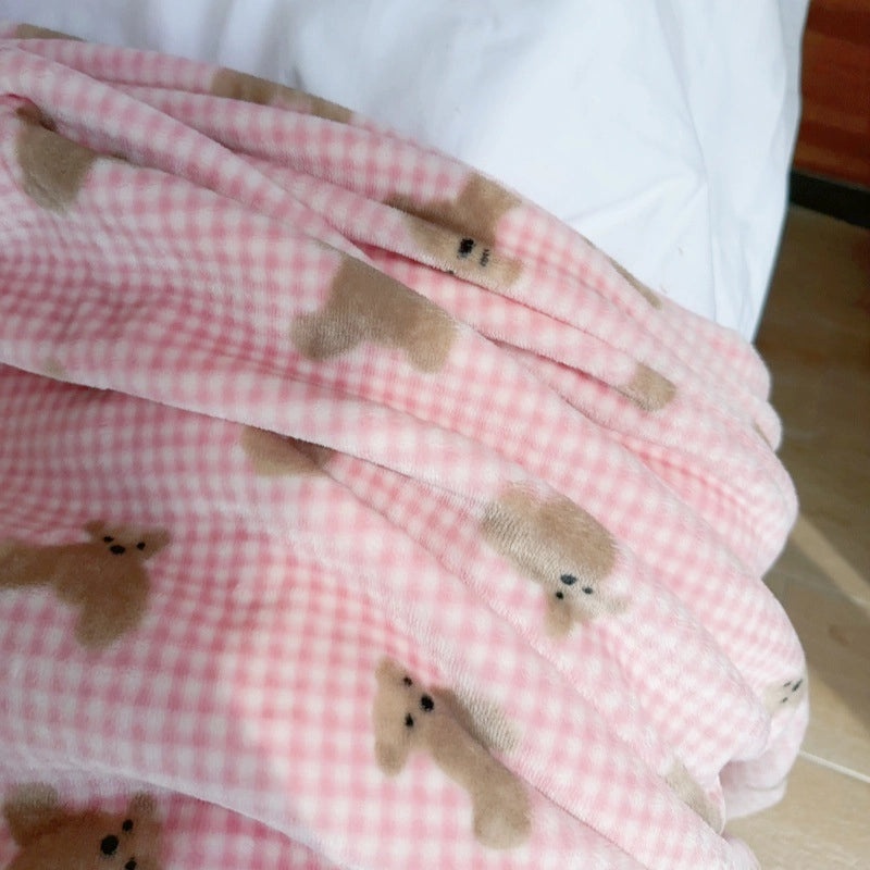 Cozy Cartoon Crayon Plush Flannel Blanket for Autumn Winter | Home & Living Bedding